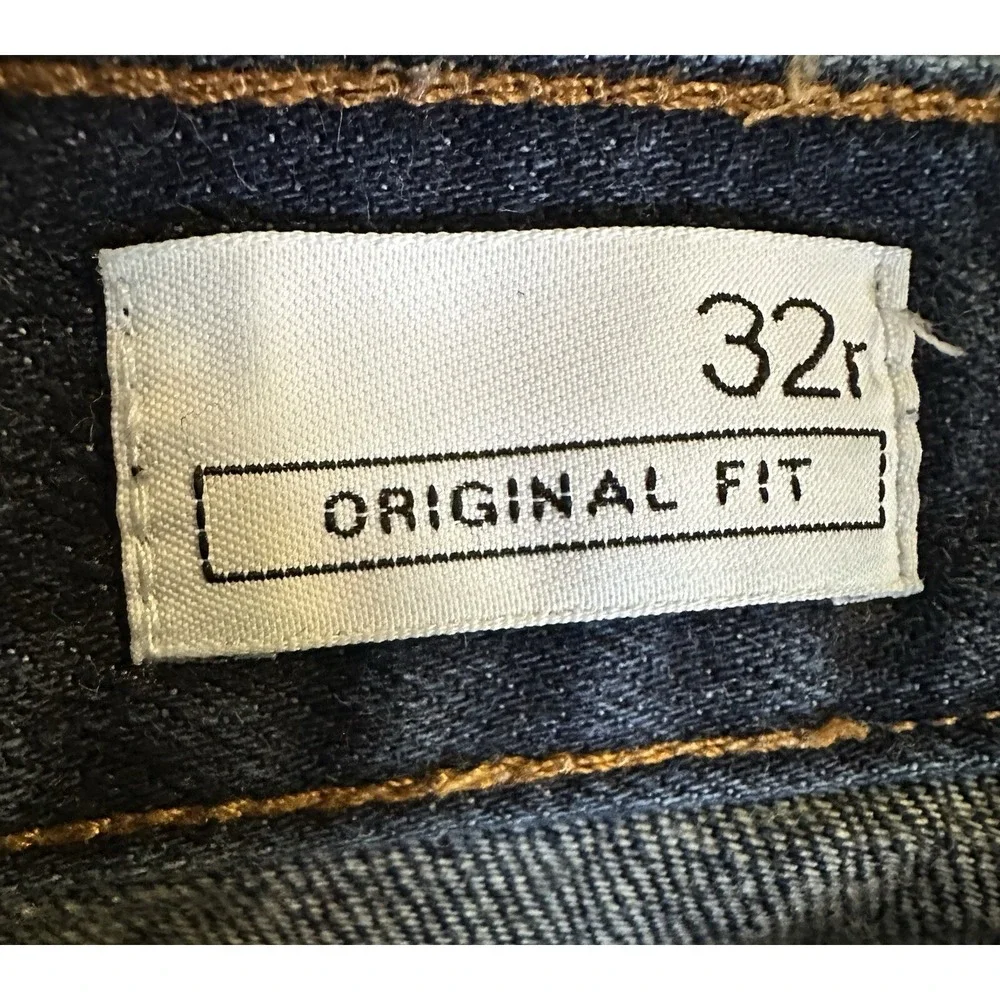 Gap Original Fit 1969 Branded Button Fly Blue Jeans Men's‎ Straight Leg Size 32r